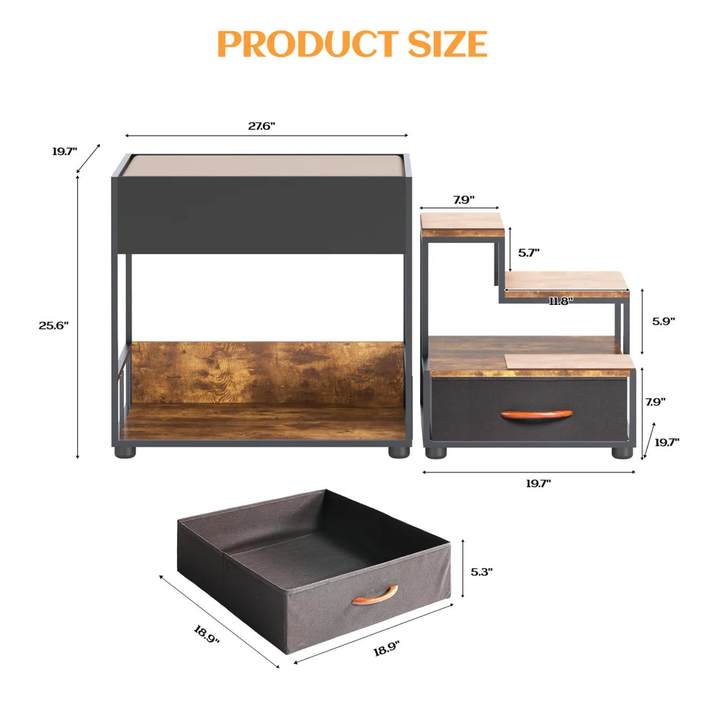 Multi-Level Pet Step & Perch — Vintage Furniture with Storage