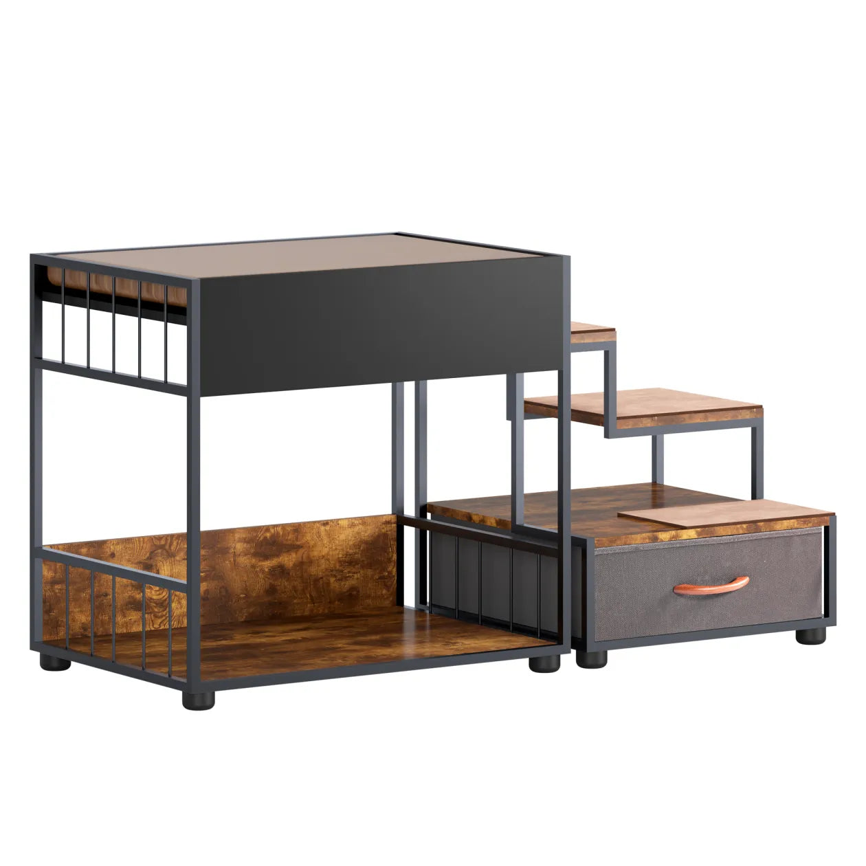 Multi-Level Pet Step & Perch — Vintage Furniture with Storage
