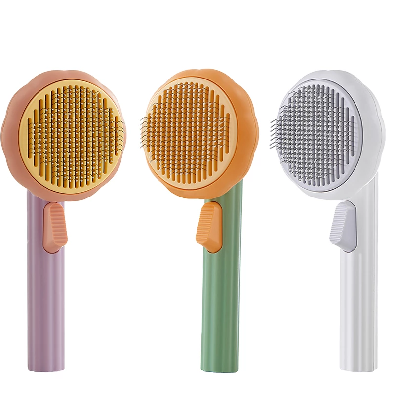 Self-Cleaning Pet Grooming Brush — Deshedding Slicker for Cats & Dogs