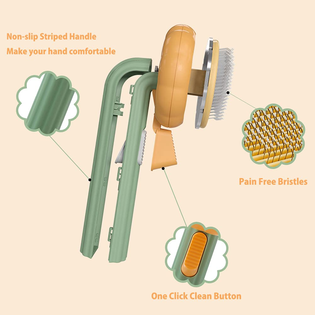 Self-Cleaning Pet Grooming Brush — Deshedding Slicker for Cats & Dogs