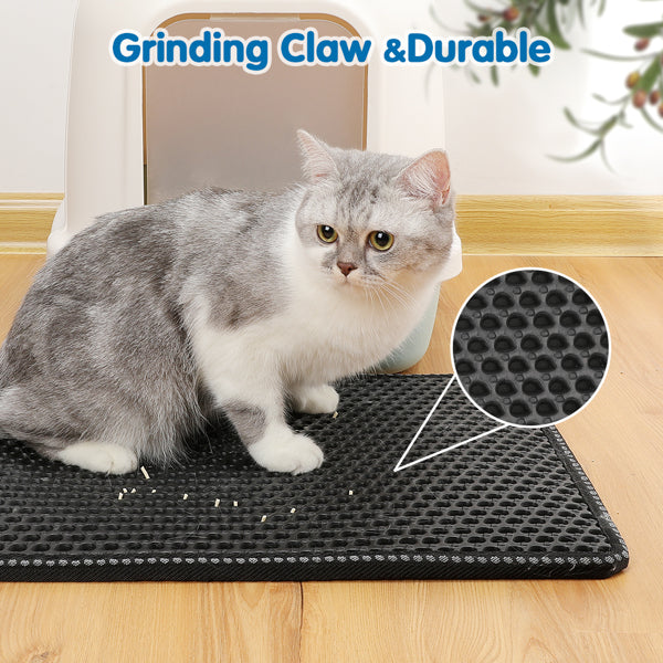 Cat Litter Trapping Mat — Double-Layer, Waterproof
