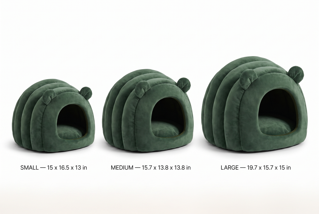 Caterpillar Cuddle Nest size comparison Small Medium Large