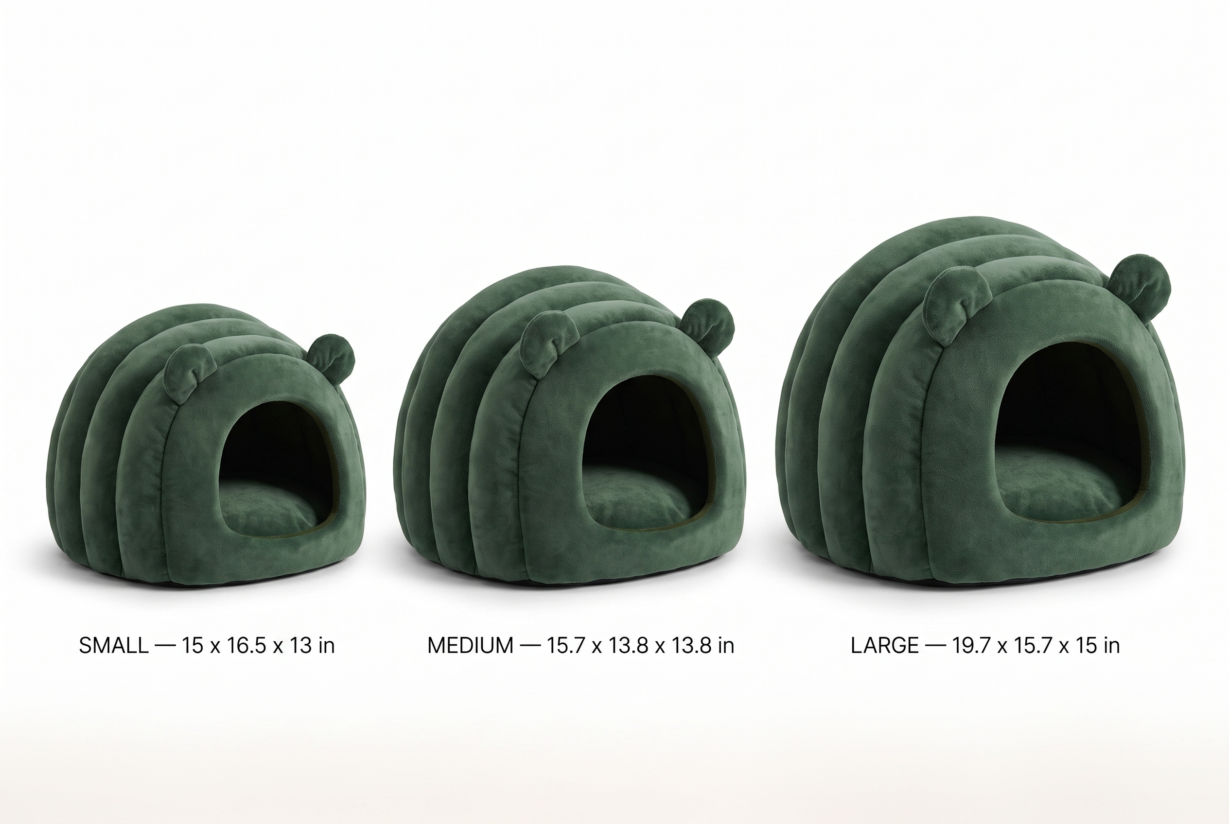 Caterpillar Cuddle Nest size comparison Small Medium Large