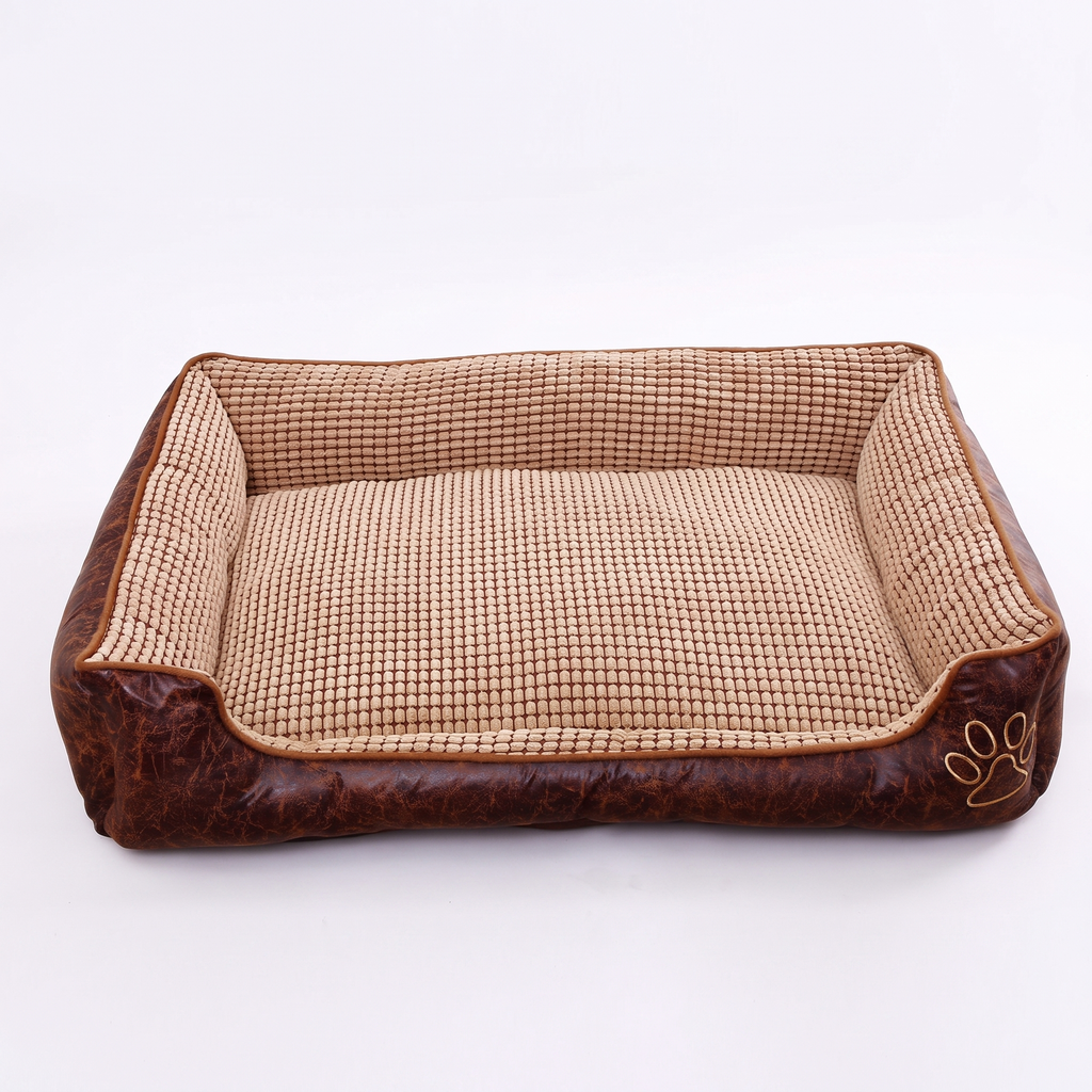 Coffee brown bolster pet bed