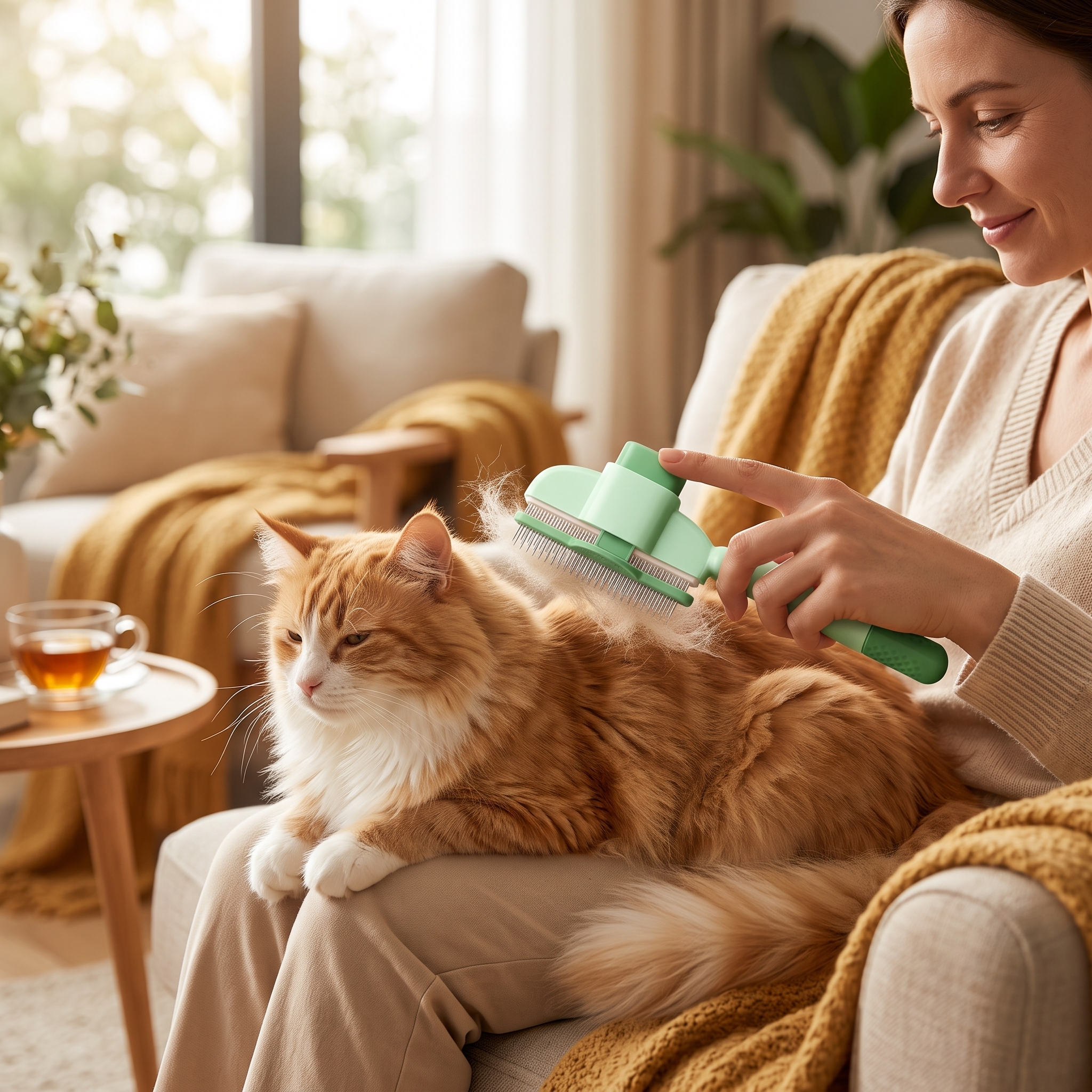 Self-Cleaning Pet Grooming Comb