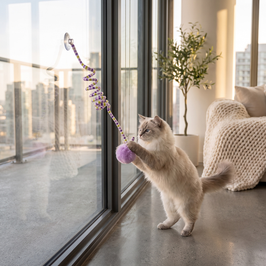 Bouncy Suction Cat Toy — Hands-Free Play