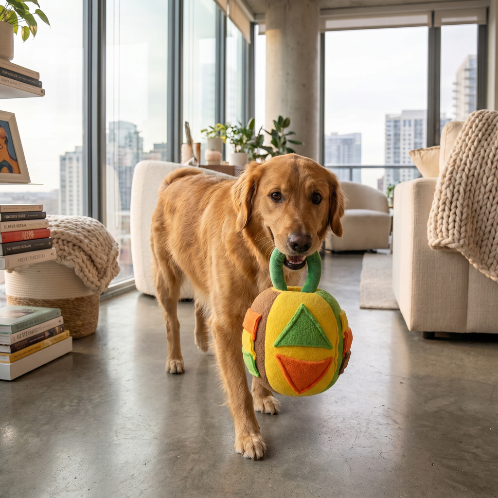 Snuffle & Squeak Ball — Foraging Dog Toy