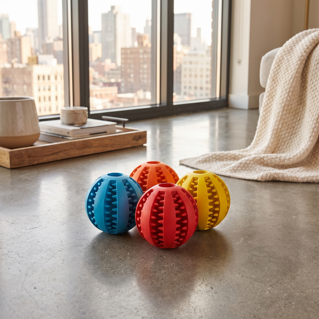 Treat-Dispensing Chew Ball — Enrichment Dog Toy