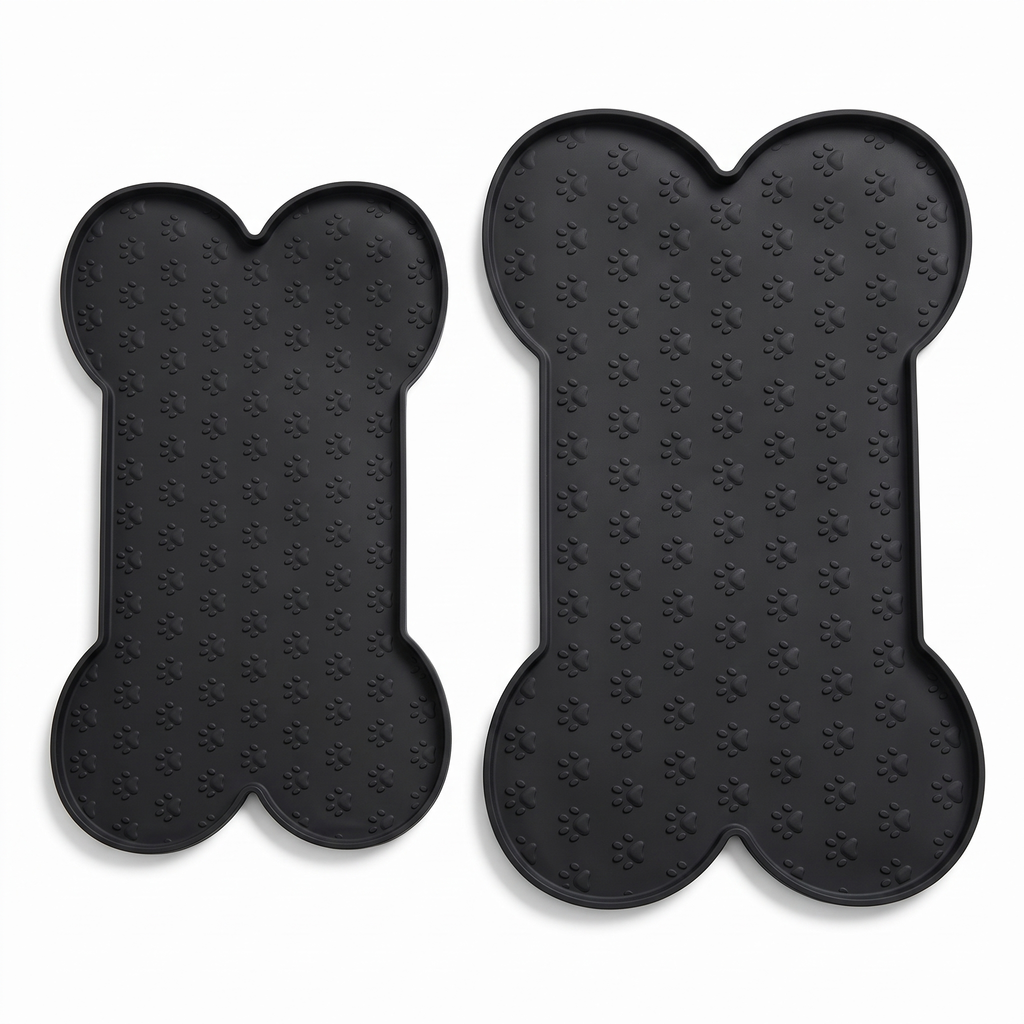 Bone-Shaped Silicone Feeding Mat — Spill-Catching Bowl Mat
