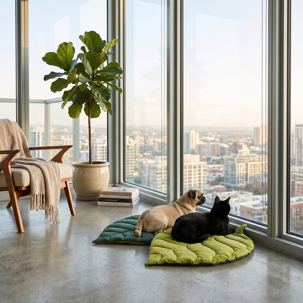 Leaf-Shape Pet Mat — Quilted Comfort Pad