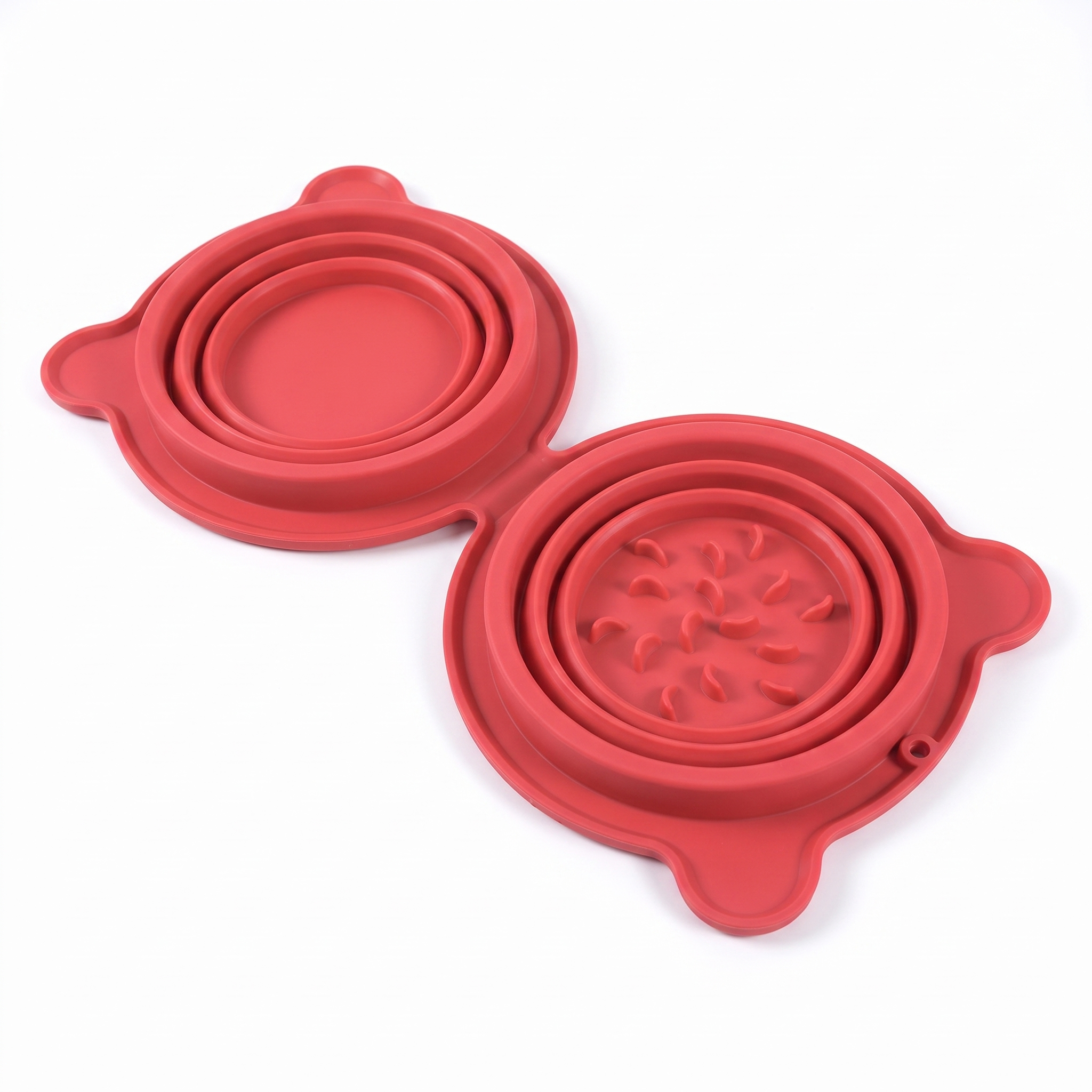 Collapsible Travel Bowl Set — Foldable Double Feeder