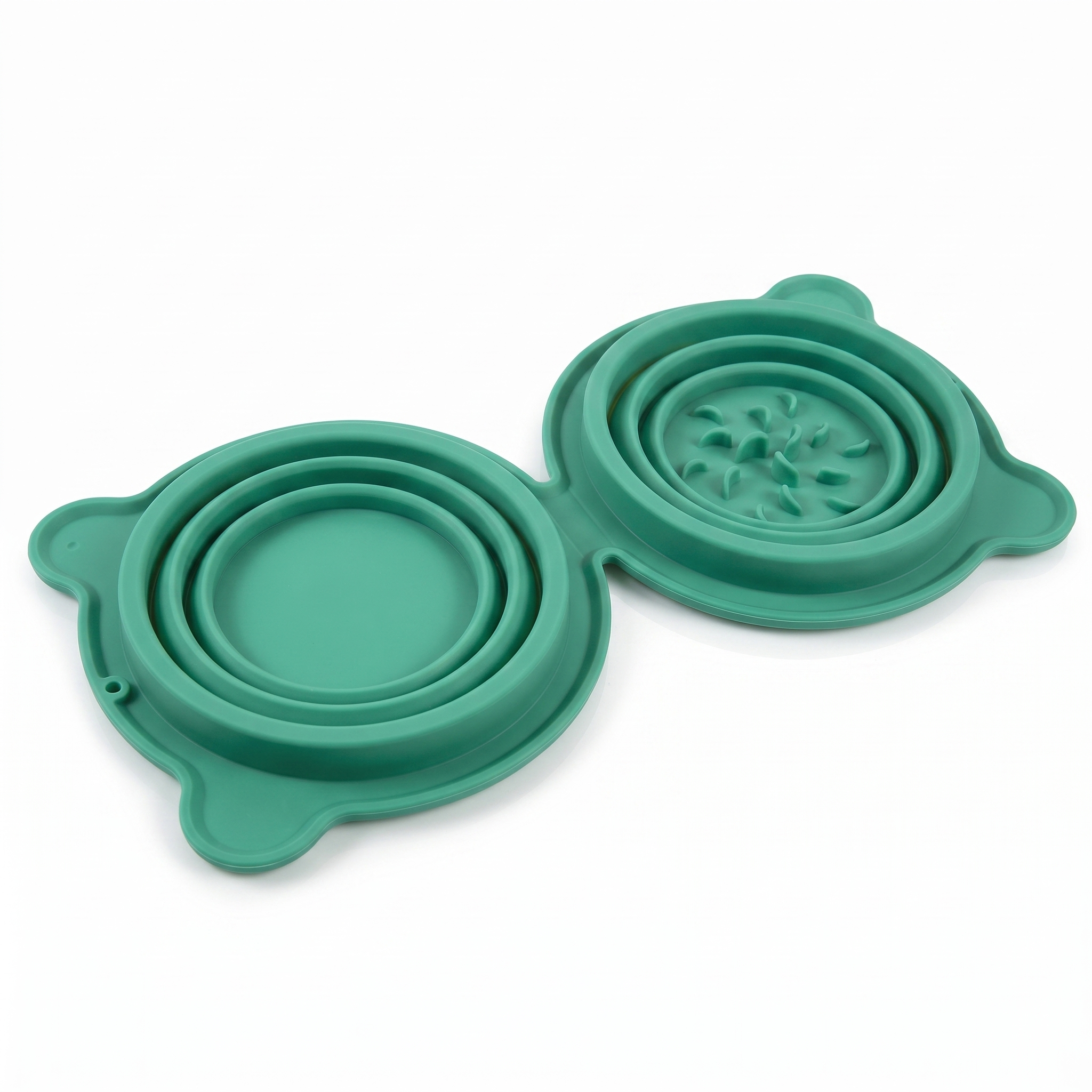 Collapsible Travel Bowl Set — Foldable Double Feeder