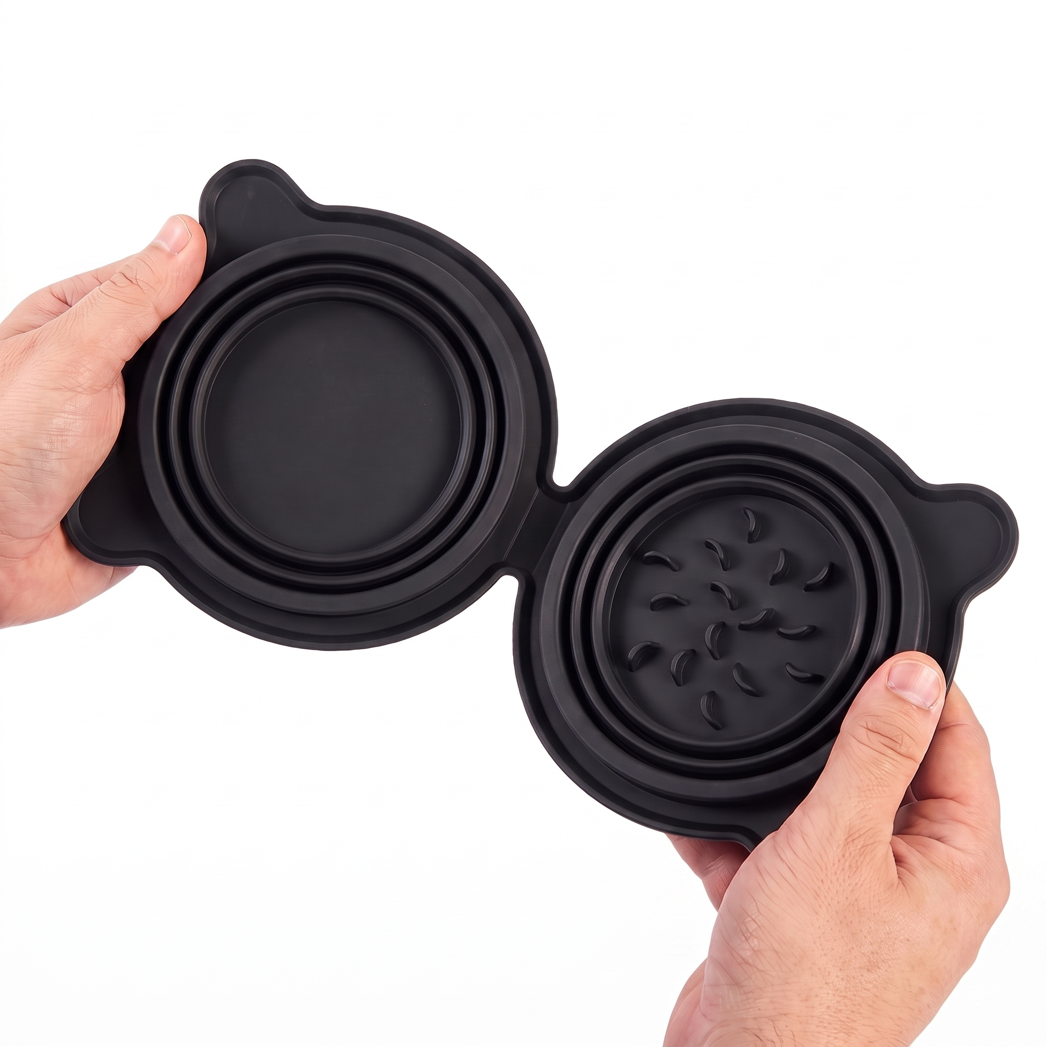 Collapsible Travel Bowl Set — Foldable Double Feeder