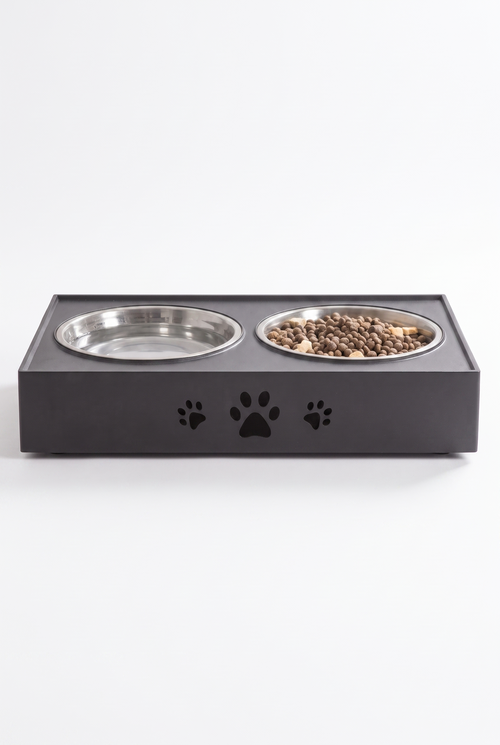 Adjustable Folding Pet Feeder — Elevated Double Bowl Stand